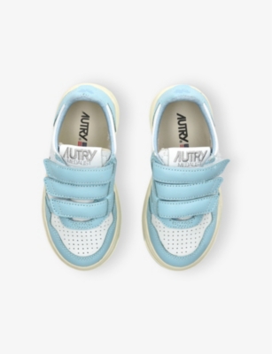 AUTRY: Kids' Kidstripes Leather Low-Top Trainers