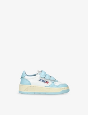 AUTRY: Kids' Kidstripes Leather Low-Top Trainers