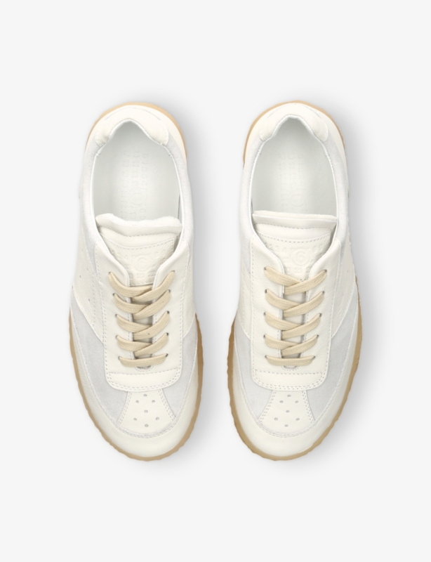 Logo-Embossed Leather Low-Top Trainers