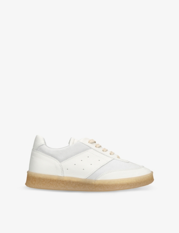 Logo-Embossed Leather Low-Top Trainers