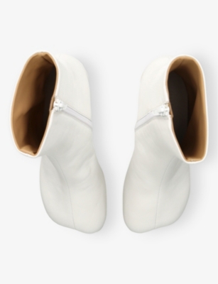 Mm6 Maison Margiela Leather Ankle Boots In White