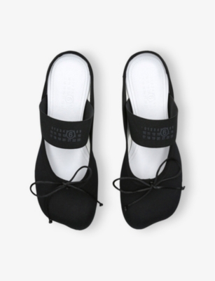 MM6: Décolleté Block-Heel Satin Slippers
