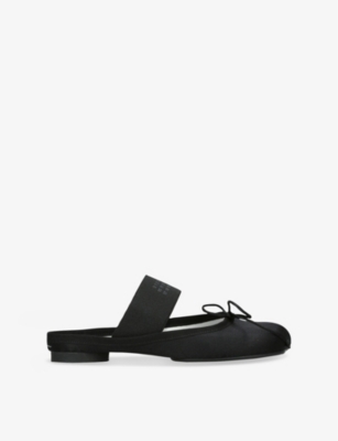 MM6: Décolleté Block-Heel Satin Slippers