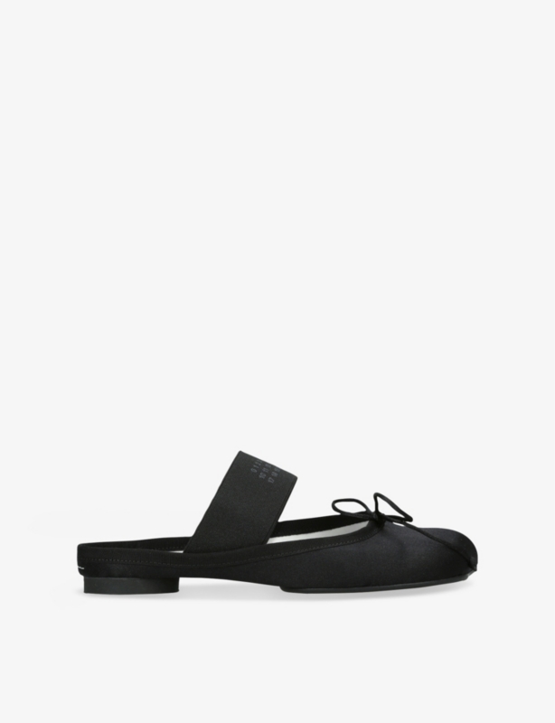 Décolleté Block-Heel Satin Slippers