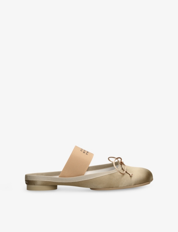 Logo-Elastic Satin Ballet Slippers
