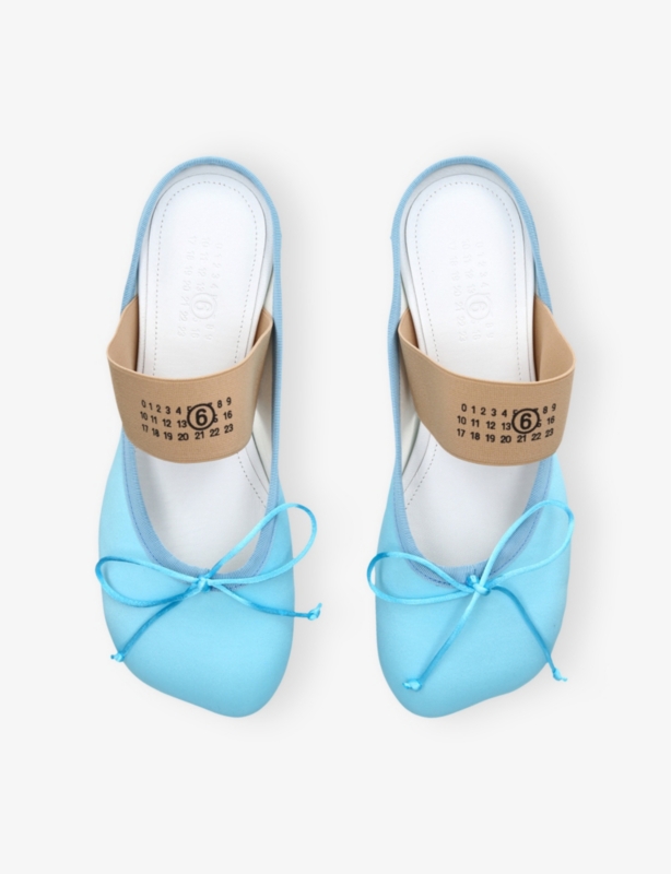 Logo-Elastic Satin Ballet Slippers
