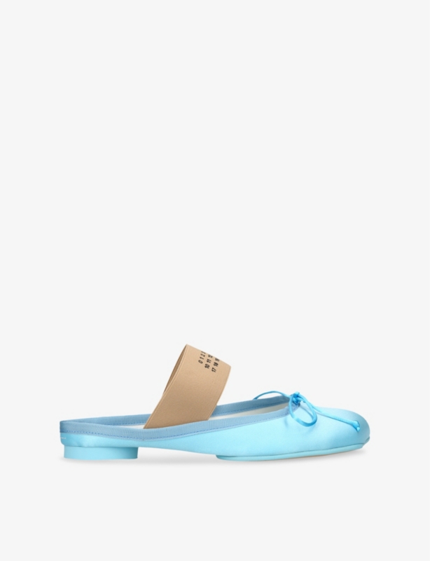 Logo-Elastic Satin Ballet Slippers