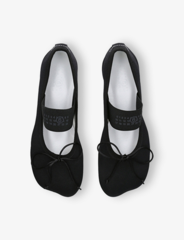 Bow-embellished satin ballet pumps