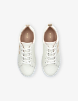 CHLOÉ BONE KIDS' LAUREN LEATHER LOW-TOP TRAINERS EUR 35 / 2.5 UK 