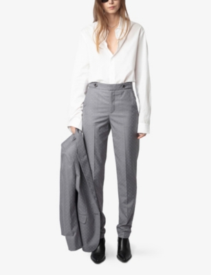 ZADIG&VOLTAIRE: Panny rhinestone-embellished straight-leg woven trousers