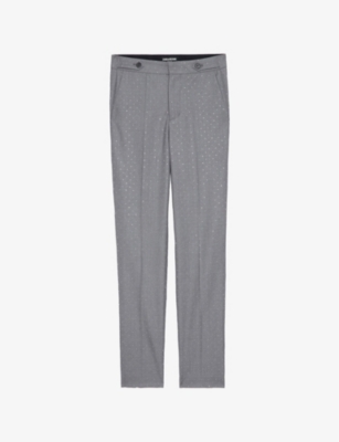 ZADIG&VOLTAIRE: Panny rhinestone-embellished straight-leg woven trousers