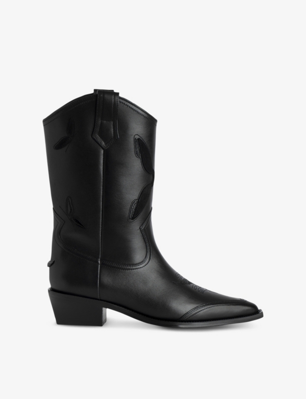 Cara Western Leather Ankle Boots