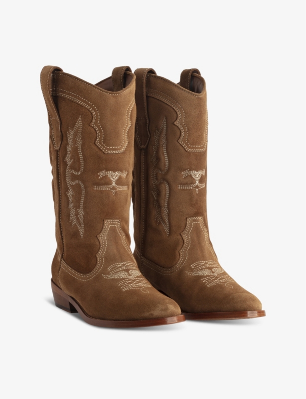 Tex embroidered suede Western boots