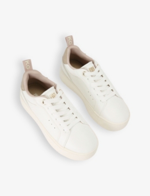Kg Kurt Geiger Womens  Lighter Lace-up Faux-leather Trainers In White