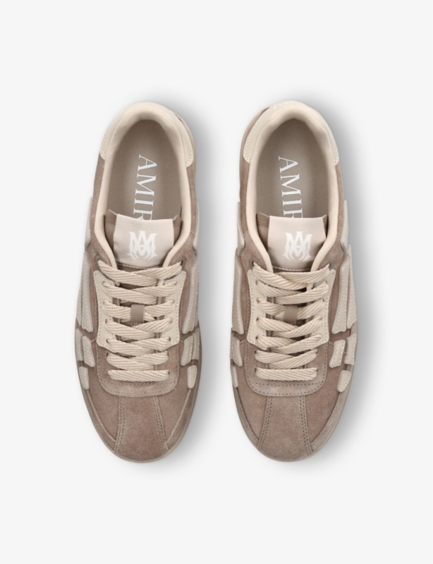 Pacific Bones branded suede low-top trainers