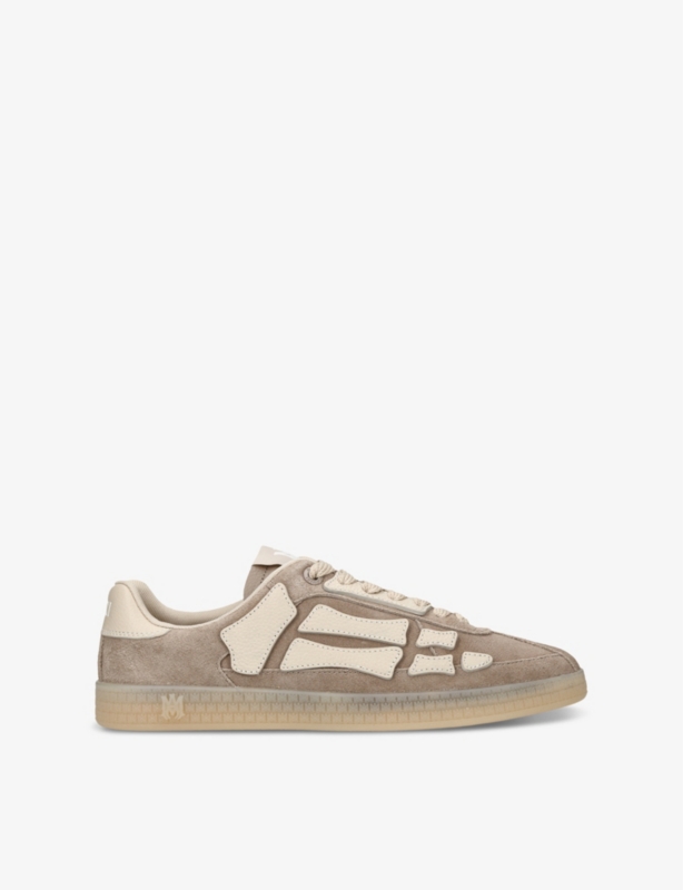 Pacific Bones branded suede low-top trainers