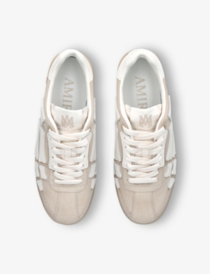 Amiri Mens Pacific Bones Branded Suede Low-top Trainers Brow In Beige