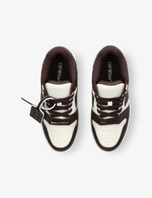 Off-white Mens Brown/oth Out Of Office Leather Low-top Trainers Eur 36 / 3 Uk In Brown/oth