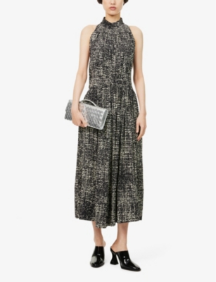 PROENZA SCHOULER WOMENS BLACK MULTI LOLA ABSTRACT-PRINT WOVEN MAXI DRESS 