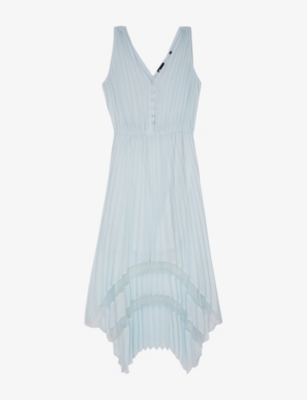 THE KOOPLES: Sleeveless Pleated Woven Midi Dress