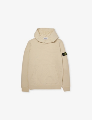 STONE ISLAND KANGAROO-POCKET BRAND-BADGE COTTON-JERSEY HOODY 