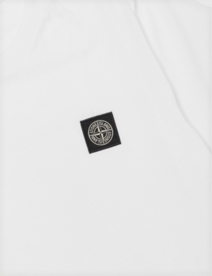 STONE ISLAND WHITE CLASSIC SHORT-SLEEVE COTTON T-SHIRT