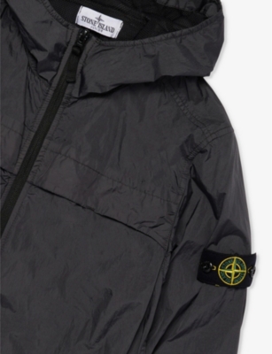 STONE ISLAND CHARCOAL BRAND-BADGE LIGHTWEIGHT SHELL JACKET