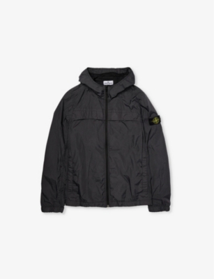 STONE ISLAND CHARCOAL BRAND-BADGE LIGHTWEIGHT SHELL JACKET