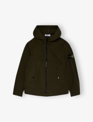 STONE ISLAND: Brand-Badge Cotton Parka Jacket 14 Years