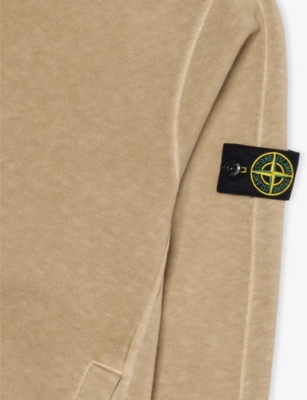 STONE ISLAND: Brand-Badge Zip-Up Cotton-Jersey Sweatshirt 14 years