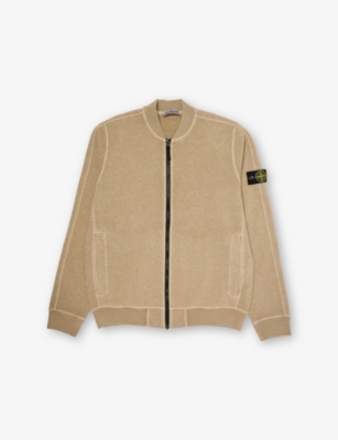 STONE ISLAND: Brand-Badge Zip-Up Cotton-Jersey Sweatshirt 14 years