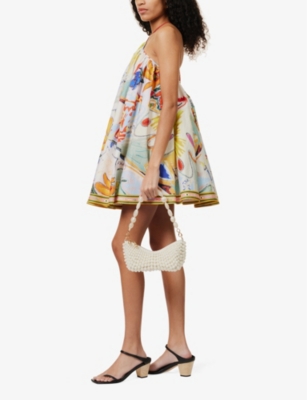 Shop Alemais Womens La Charrasca Halter Cotton Mini Dress Multi