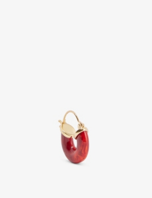 Anni Lu Womens Bright Red Petit Swell 18ct Yellow Gold-plated Brass And Resin Earrings