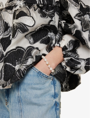 ANNI LU: Big stellar Pearly 18ct yellow gold-plated and freshwater pearls bracelet