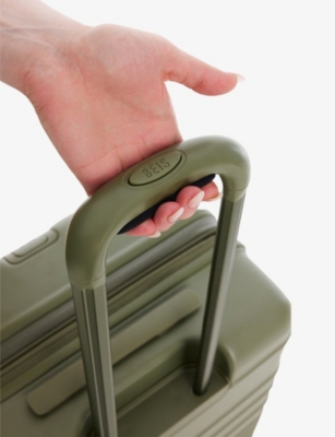 BEIS IN OLIVE THE MEDIUM CHECK-IN ROLLER FOUR-WHEEL POLYCARBONATE SUITCASE 72CM X 48CM 