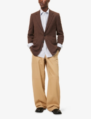 LOEWE: Cargo Multi-Pockets Cotton And Silk Trousers