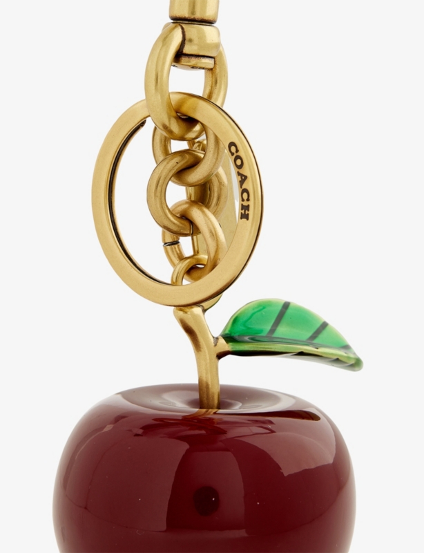 Small Apple Resin and Enamel Bag Charm