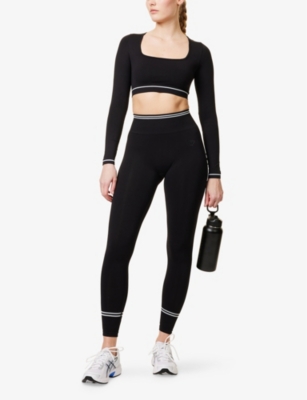 GYMSHARK: Contrast Seamless Crop Stretch-Woven Top