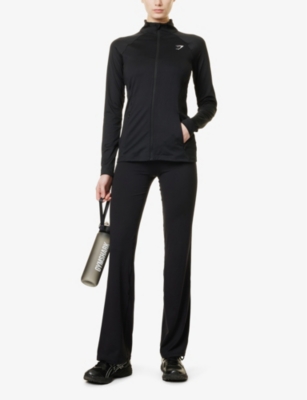 Gymshark Womens  Everyday Flared Stretch-jersey Leggings In Gs Black
