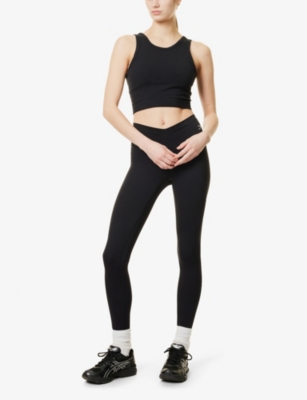 Gymshark Womens  Everyday V-waist Stretch-jersey Leggings In Gs Black