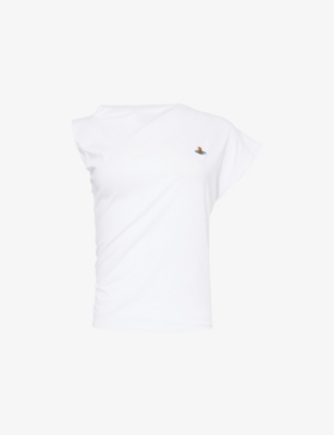 VIVIENNE WESTWOOD: Hebo asymmetric cap-sleeve cotton-jersey T-shirt