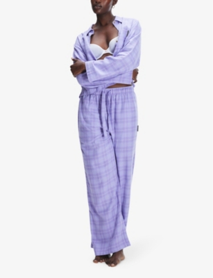 SAVAGE X FENTY: Flannel Feels check cotton-blend pyjama set