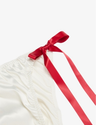 Savage X Fenty Womens  Flirty And Wordy Pack Of Two Woven Briefs In White/red