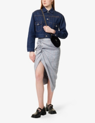 VIVIENNE WESTWOOD: Marlene Cropped Denim And Linen Jacket