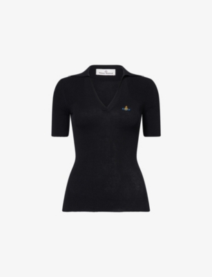 VIVIENNE WESTWOOD: Marina Ribbed Cotton-Knit Polo Shirt