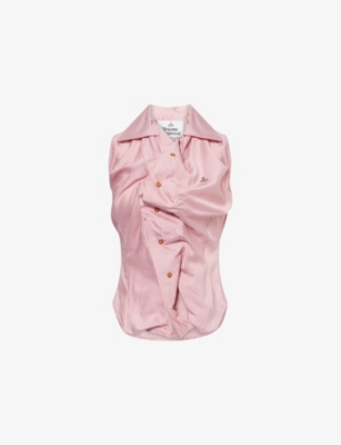 VIVIENNE WESTWOOD: Drunken Pinstripe Silk-Blend Shirt