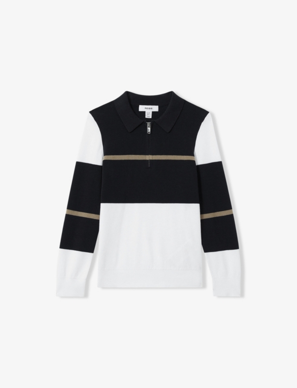 Tokyo Colour-Block Knitted Modal and Cotton Polo Shirt 3-9 years