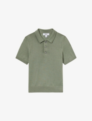 REISS: Manor Short-Sleeve  Knitted Wool Polo Top 9-13 Years