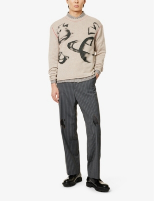 VIVIENNE WESTWOOD: Orbit crewneck wool and cashmere-blend jumper