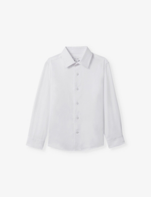 REISS: Remote slim-fit cotton shirt 3-13 years